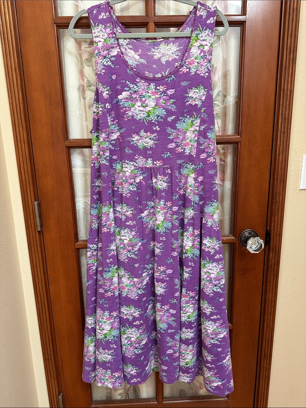 April Cornell Purple Floral Sleeveless Midi Dress